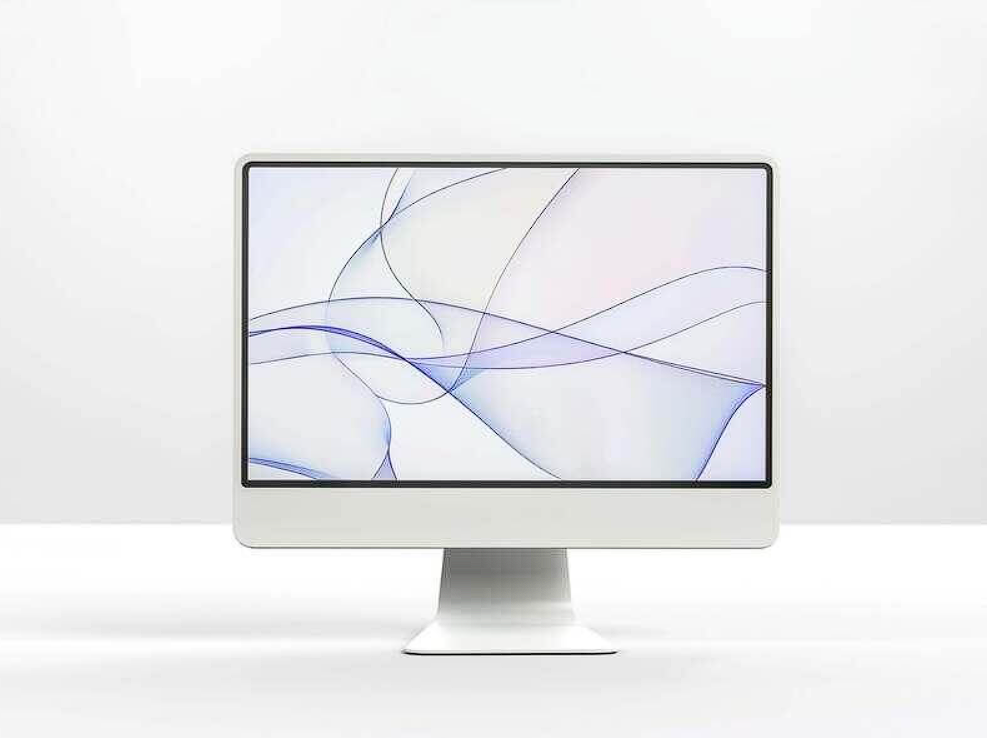 abstract white computer monitor display