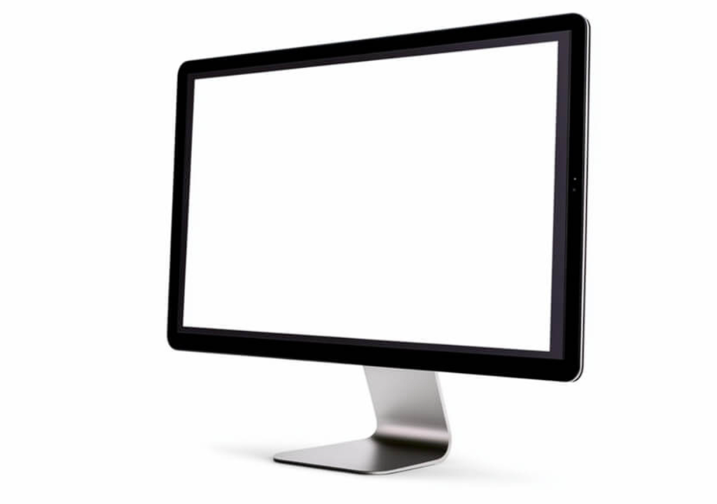 sleek computer monitor on white background
