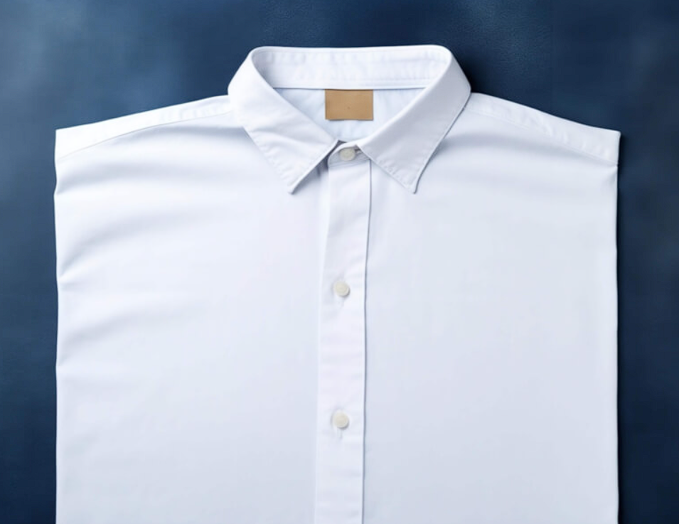 White Shirt on Blue Background - Casual and Formal Attire