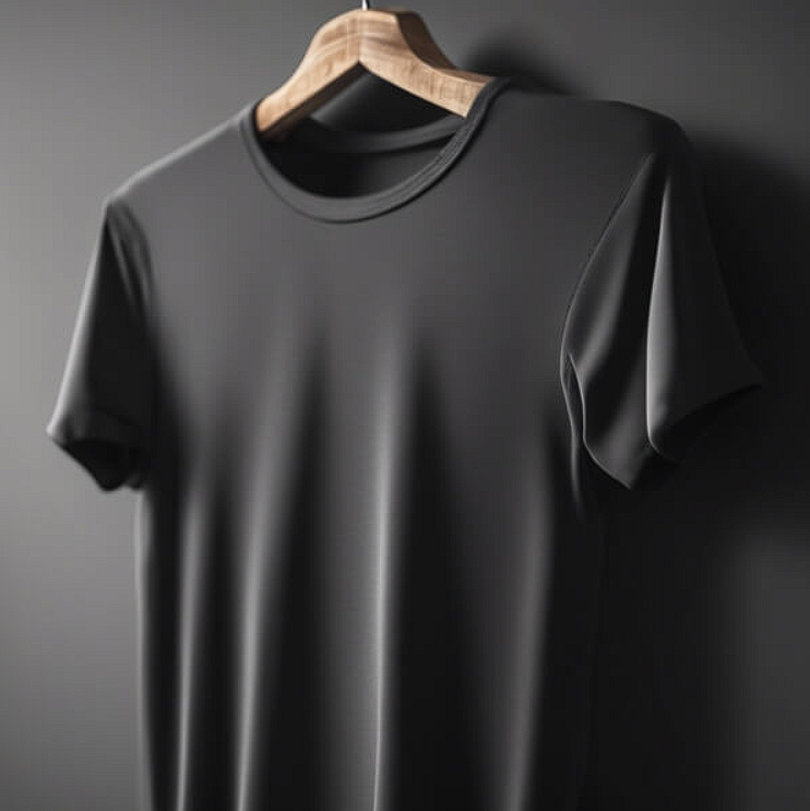 T-Shirt Mockups black t shirt on hanger