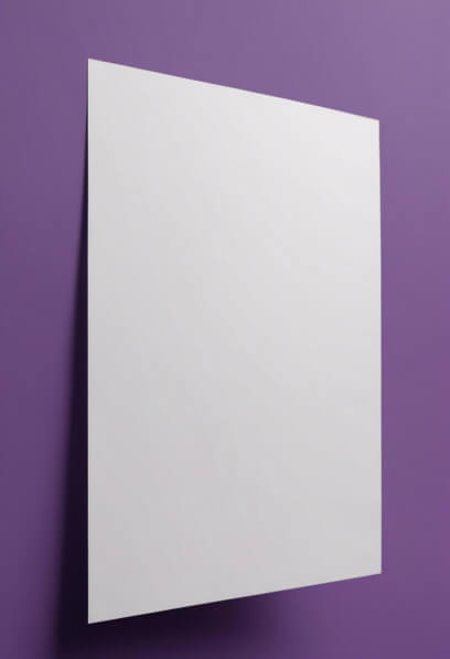 Flyer Mockups blank white sheet against purple wall