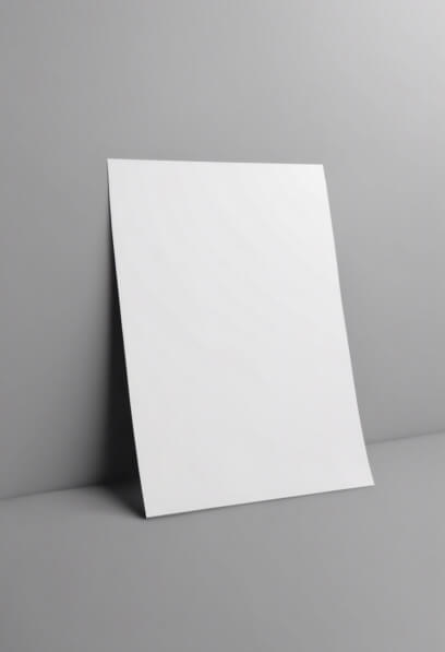 Flyer Mockups blank white sheet of paper against gray background