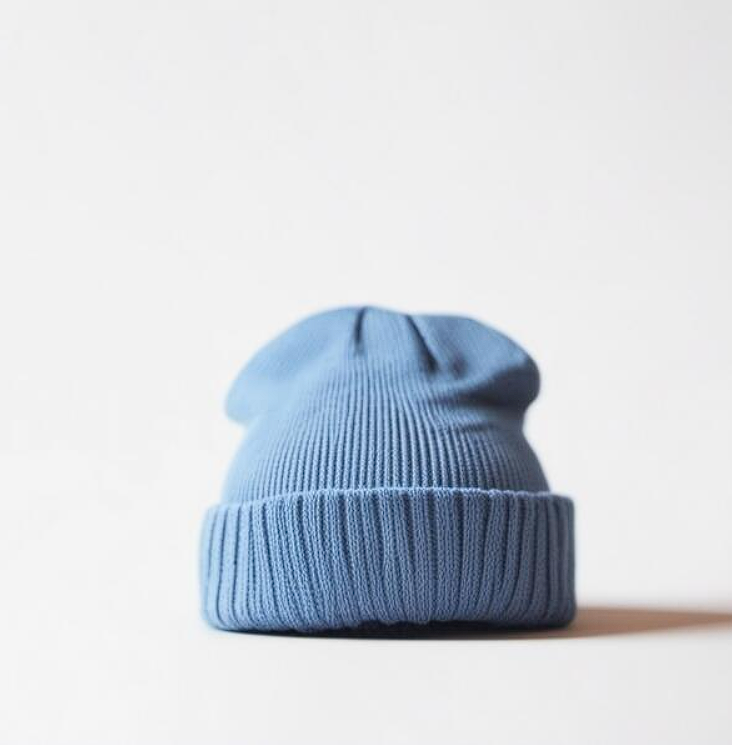 Beanie Mockups blue beanie hat on white background