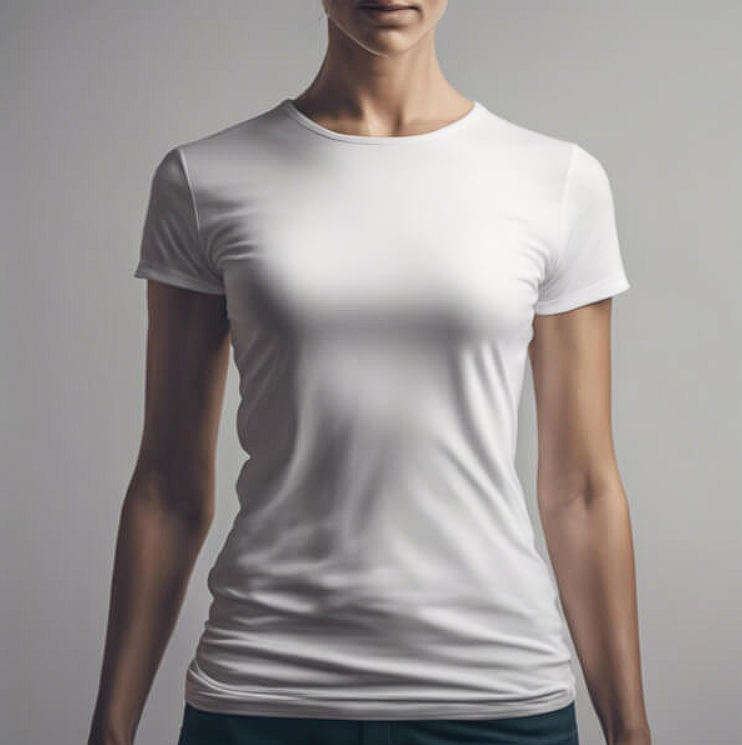 T-Shirt Mockups close up of a person in a white t shirt