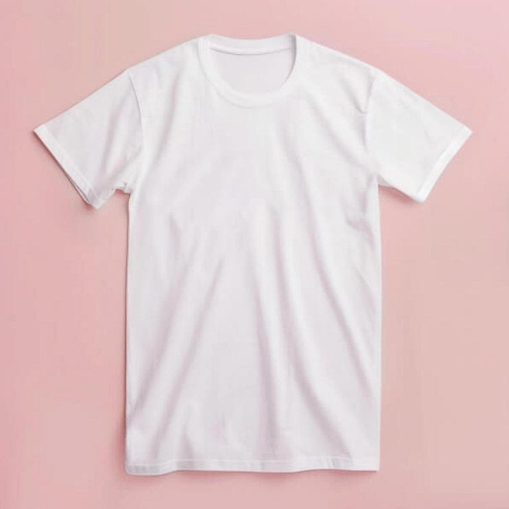 T-Shirt Mockups customizable white t shirt on pink background