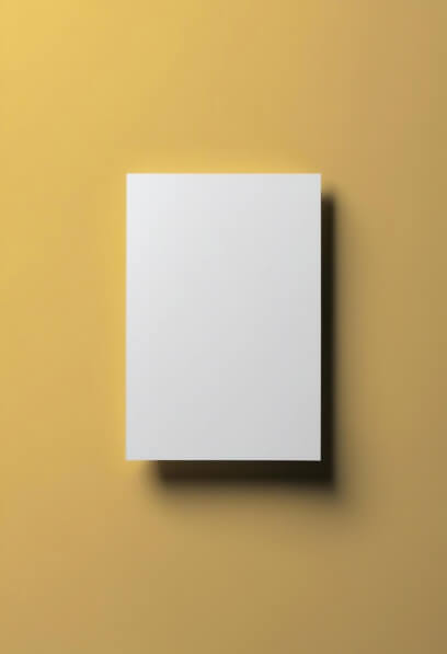 Flyer Mockups minimalist white rectangle on yellow background