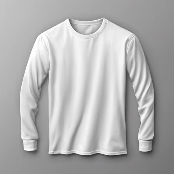 Long Sleeve Shirt Mockups minimalistic white long sleeve shirt