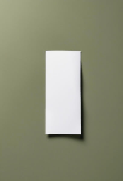 Flyer Mockups minimalistic white paper on olive green background