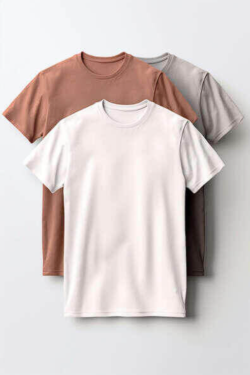 T-Shirt Mockups mockup of three white t shirts for custom printing