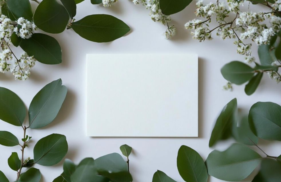 nature inspired layout with leaves and flowers